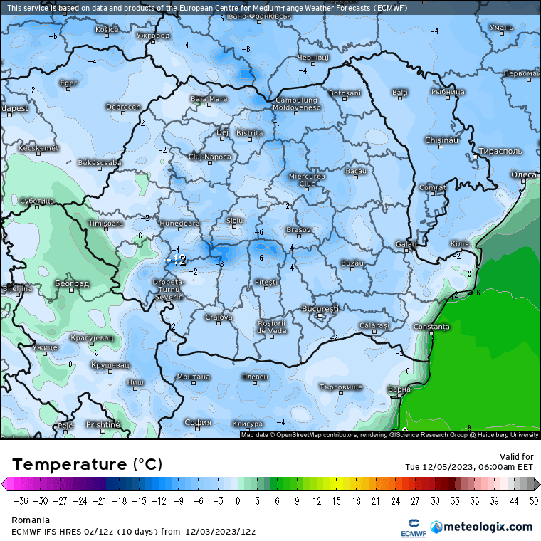 Temperaturi-maine-dimineata-2 Prognoza meteo Romania 4 Decembrie 2023 (Romania weather forecast)