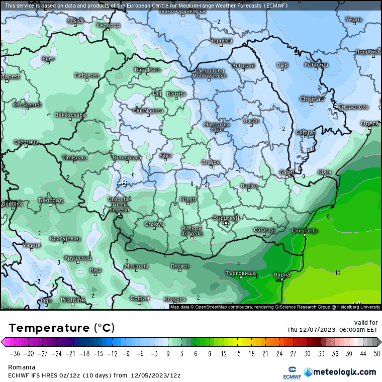 Temperaturi-maine-dimineata-4 Prognoza meteo Romania 6 Decembrie 2023 (Romania weather forecast)