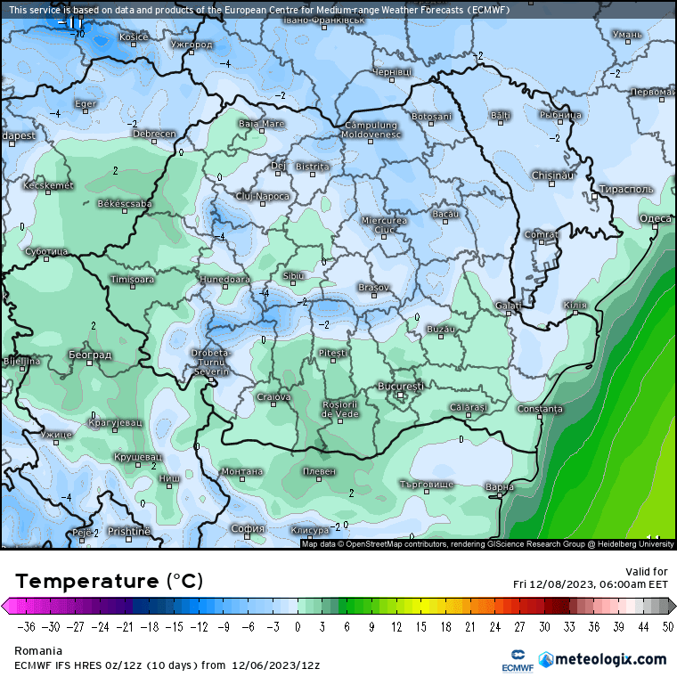 Temperaturi-maine-dimineata-5 Prognoza meteo Romania 7 Decembrie 2023 (Romania weather forecast)