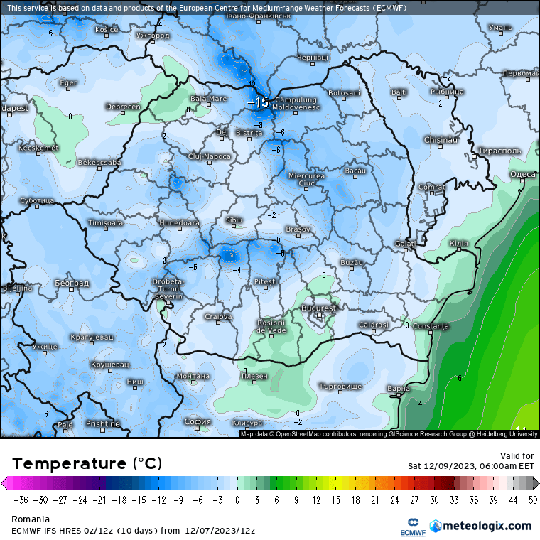 Temperaturi-maine-dimineata-6 Prognoza meteo Romania 8 Decembrie 2023 (Romania weather forecast)