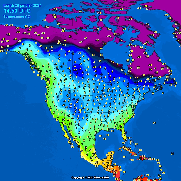 North-America-temperatures-15 Temperatures North America #USA (Temperatura în America de Nord)