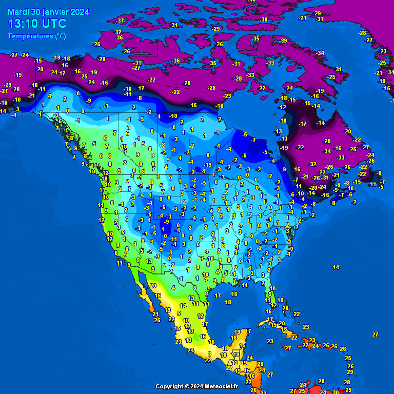 North-America-temperatures-16 Temperatures North America #USA (Temperatura în America de Nord)