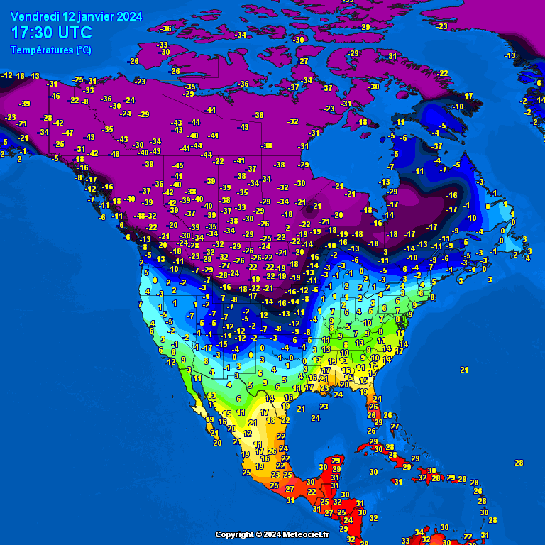 North-America-temperatures-3 Temperatures North America #USA (Temperatura în America de Nord)