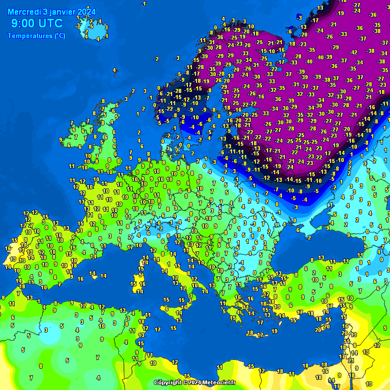 Temperatures-on-Europe-1 Temperatures on Europe this morning - Major cities (Temperaturile în Europa)