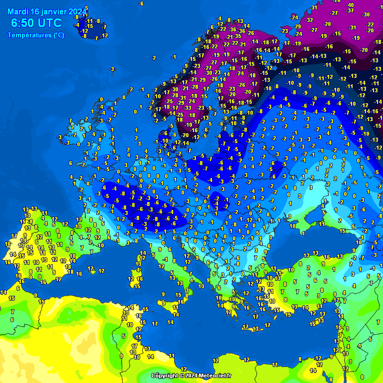 Temperatures-on-Europe-10 Temperatures Europe at noontime (Temperaturile pranzului în Europa)