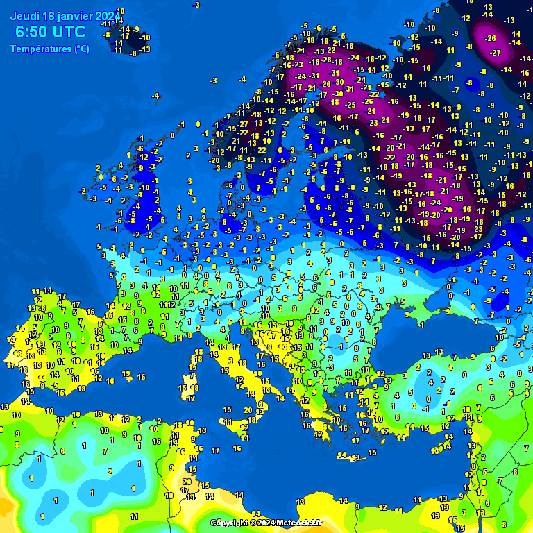 Temperatures-on-Europe-12 Temperatures on Europe this morning - Major cities (Temperaturile în Europa)