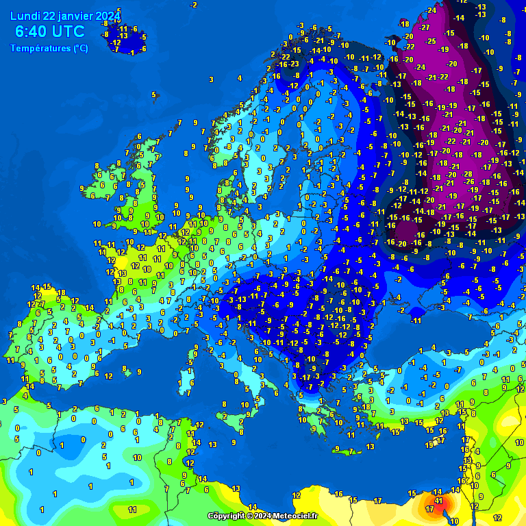 Temperatures-on-Europe-15 Temperatures on Europe this morning - Major cities (Temperaturile în Europa)