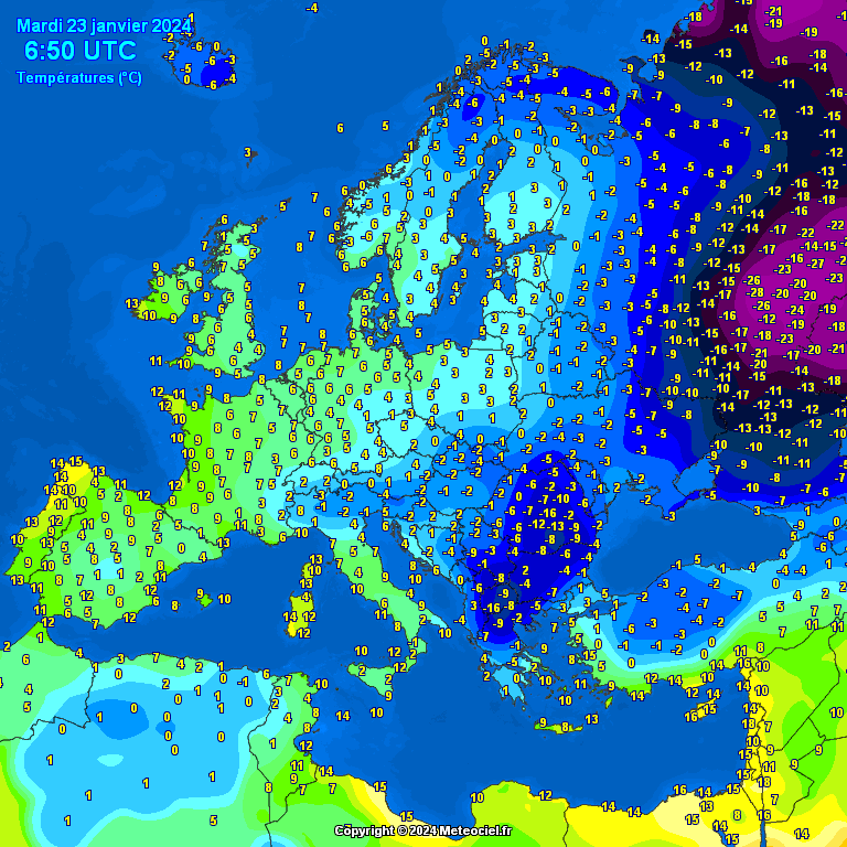 Temperatures-on-Europe-16 Temperatures on Europe this morning - Major cities (Temperaturile în Europa)