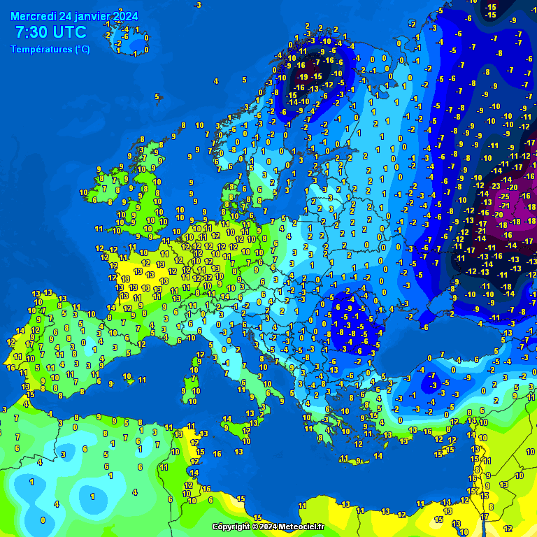 Temperatures-on-Europe-17 Temperatures on Europe this morning - Major cities (Temperaturile în Europa)