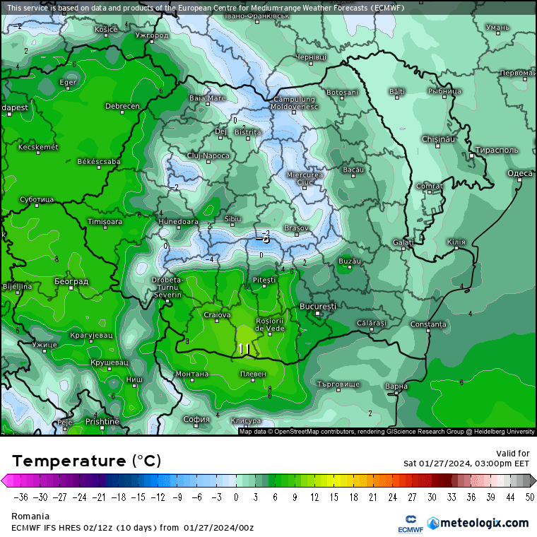 Temperaturi-astazi-20 Prognoza meteo România  27 - 28 Ianuarie 2024 #România