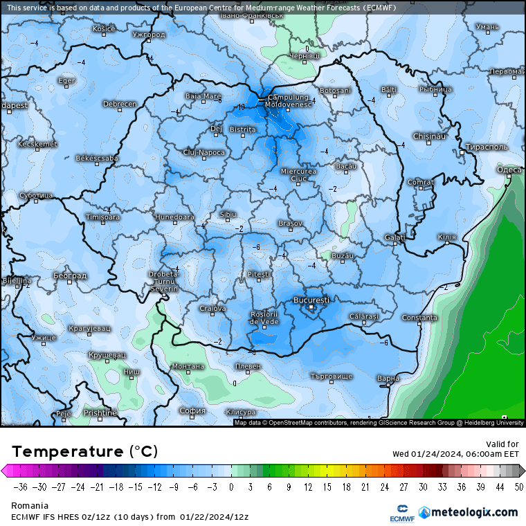 Temperaturi-maine-dimineata-15 Prognoza meteo Romania 23 Ianuarie 2024 (Romania weather forecast)