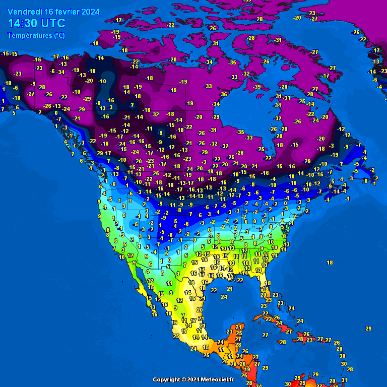 North-America-temperatures-10 Temperatures North America #USA (Temperatura în America de Nord)