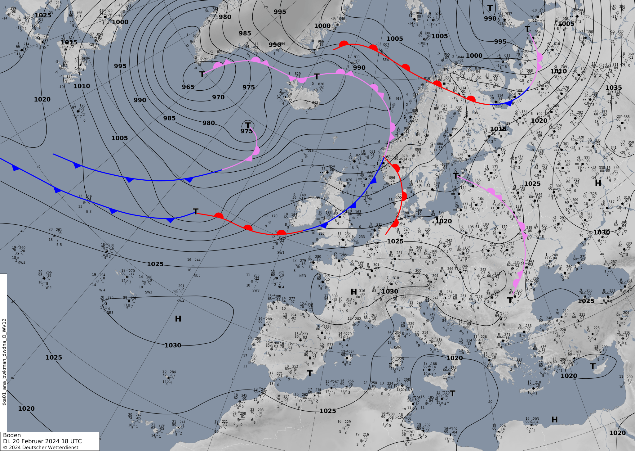 Sinoptic-chart-Europe--2048x1453 Europe weather forecast 48h #weatherforecast (Prognoza meteo Europa). Radar