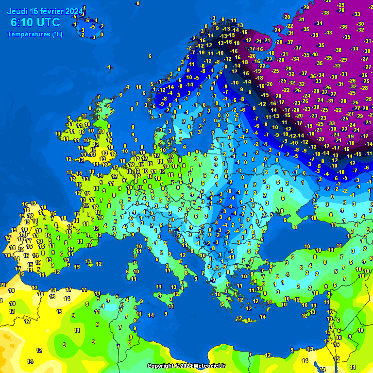 Temperatures-on-Europe-12 Temperatures on Europe this morning - Major cities (Temperaturile în Europa)