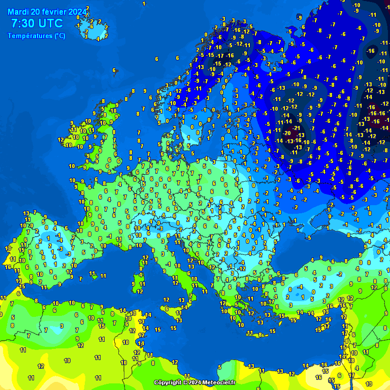 Temperatures-on-Europe-16 Temperatures on Europe this morning - Major cities (Temperaturile în Europa)