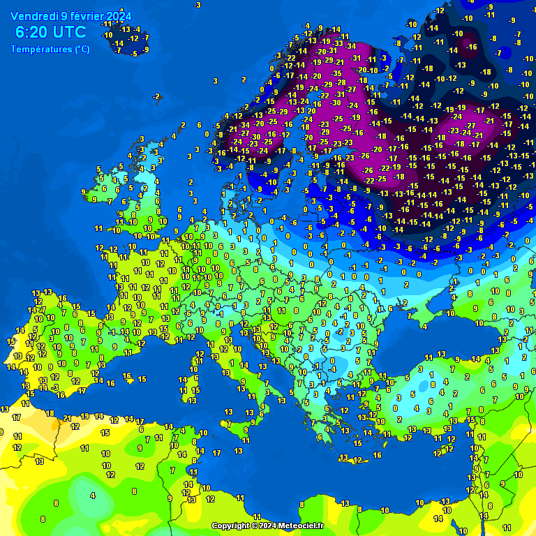 Temperatures-on-Europe-7 Temperatures on Europe this morning - Major cities (Temperaturile în Europa)