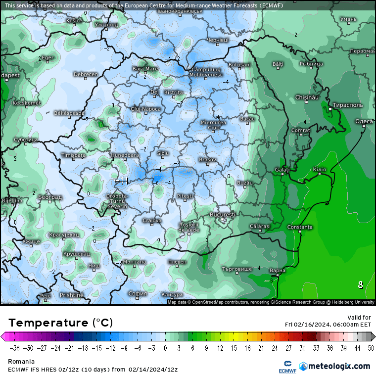 Temperaturi-maine-dimineata-12 Prognoza meteo Romania 15 Februarie 2024 (Romania weather forecast)