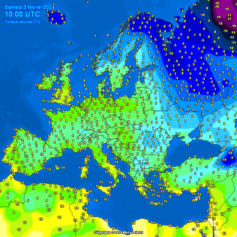 temperatures-Europe-2 Temperatures Europe at noontime (Temperaturile pranzului în Europa)