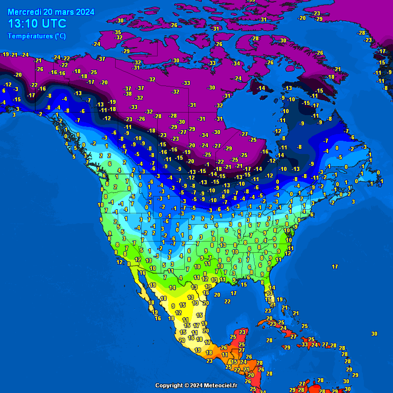 North-America-temperatures-10 Temperatures North America #USA (Temperatura în America de Nord)