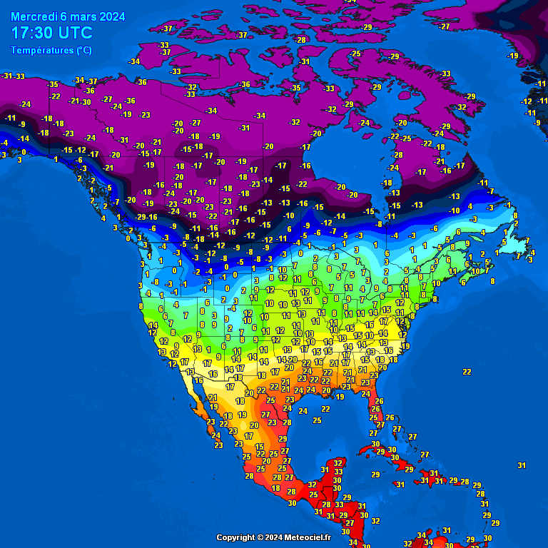 North-America-temperatures-4 Temperatures North America #USA (Temperatura în America de Nord)