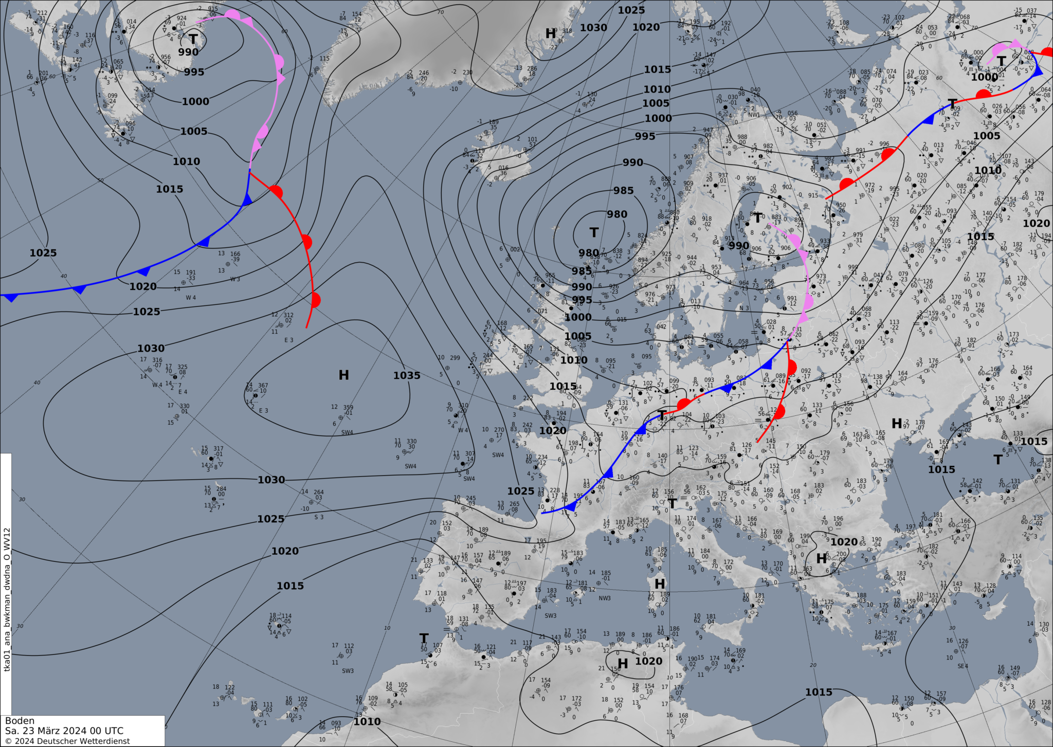 Sinoptic-chart-Europe-19-2048x1453 Europe weather forecast 48h #weatherforecast (Prognoza meteo Europa). Radar