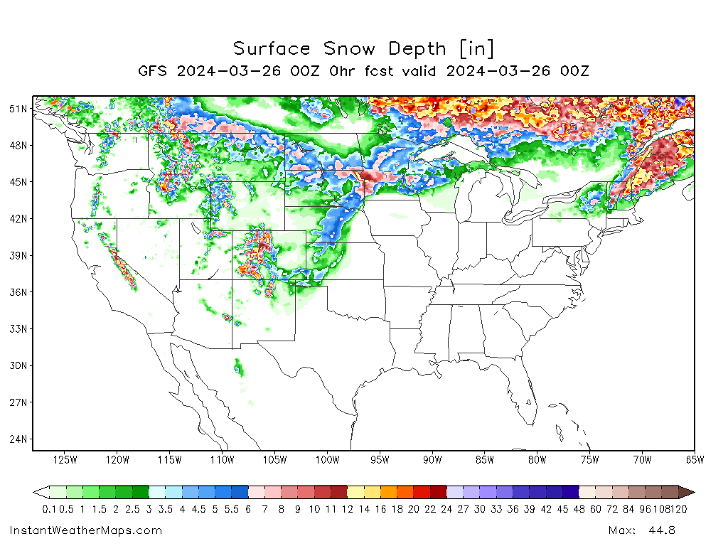 Today snow & ice depth North Hemisphere #Europe & #USA #snow (Stratul ...