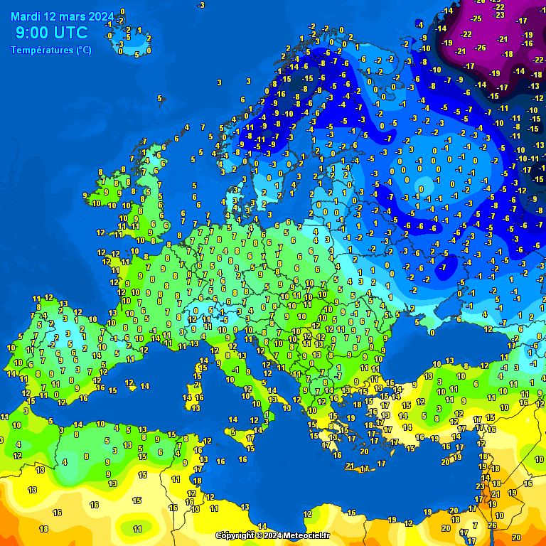 Temperatures-on-Europe-10 Temperatures on Europe this morning - Major cities (Temperaturile în Europa)