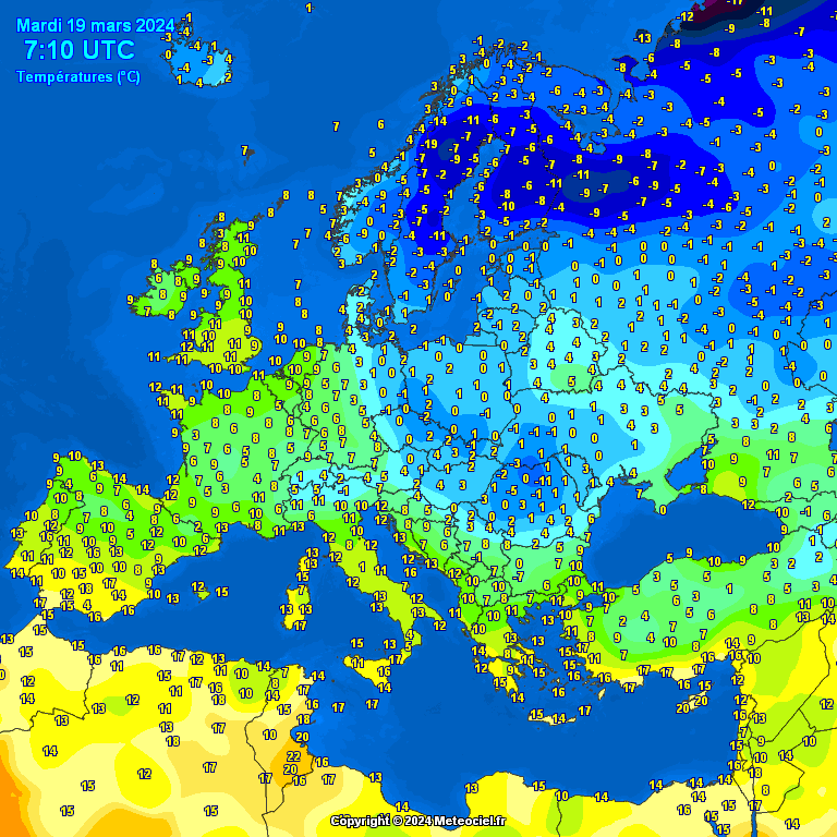 Temperatures-on-Europe-16 Temperatures on Europe this morning - Major cities (Temperaturile în Europa)