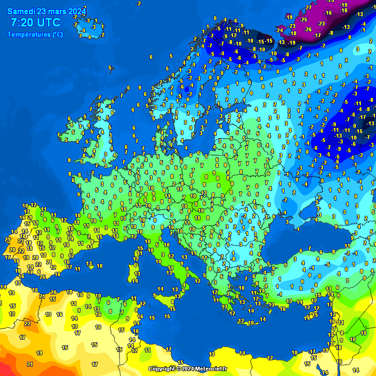 Temperatures-on-Europe-19 Temperatures on Europe this morning - Major cities (Temperaturile în Europa)