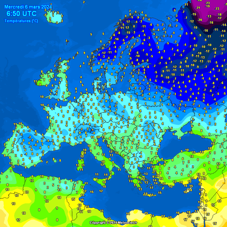 Temperatures-on-Europe-4 Temperatures on Europe this morning - Major cities (Temperaturile în Europa)