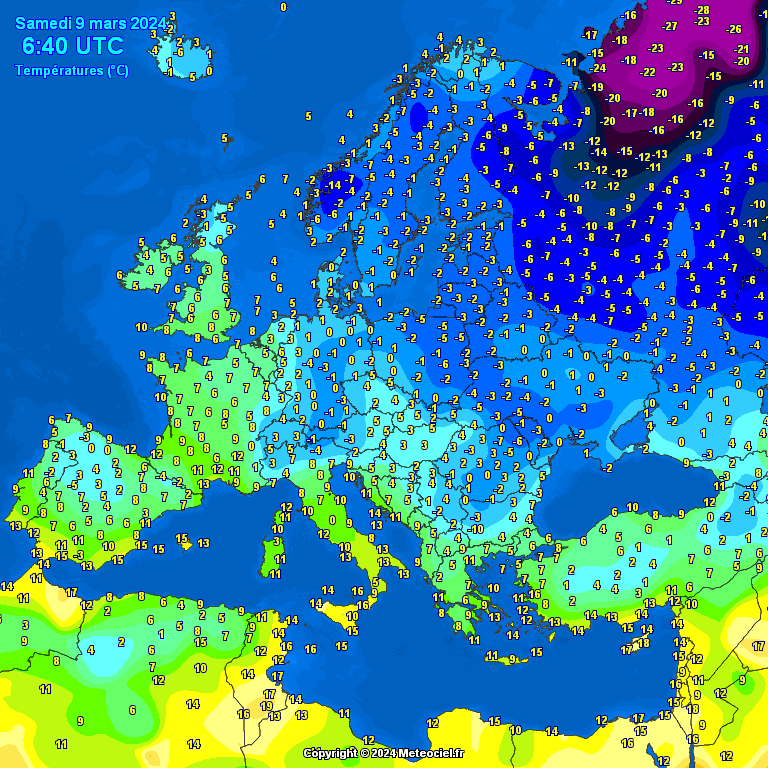 Temperatures-on-Europe-8 Temperatures on Europe this morning - Major cities (Temperaturile în Europa)