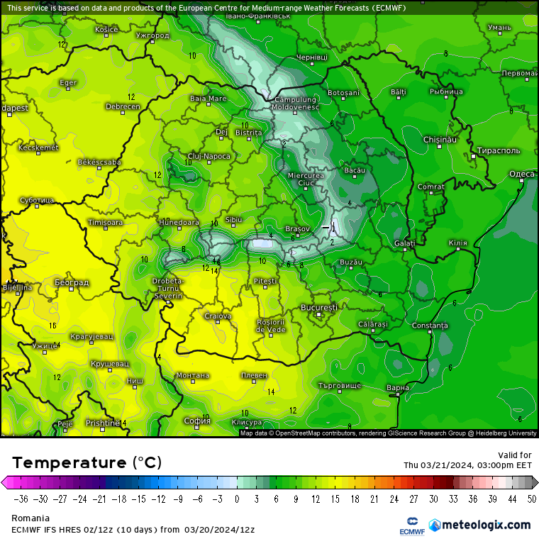 Temperaturi-astazi-17 Prognoza meteo Romania 21 Martie 2024 (Romania weather forecast)