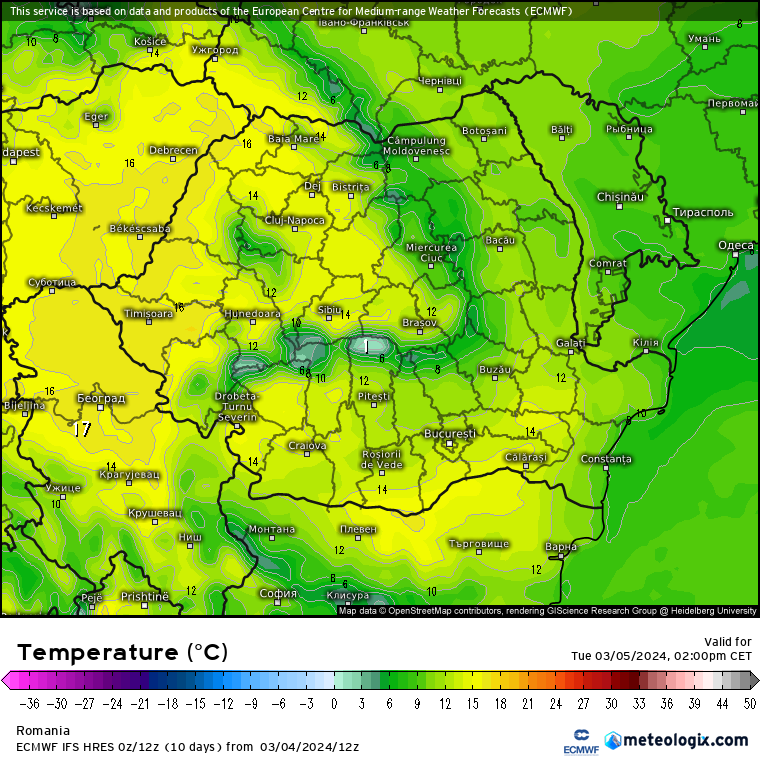 Temperaturi-astazi-3 Prognoza meteo Romania 5 Martie 2024 (Romania weather forecast)