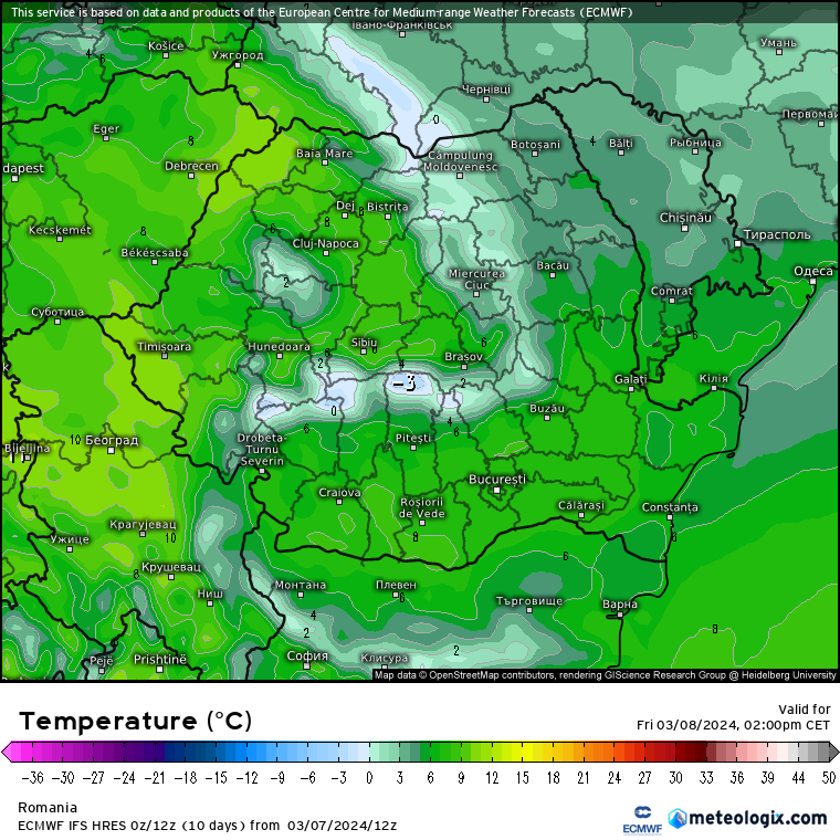 Temperaturi-astazi-6 Prognoza meteo Romania 8 Martie 2024 (Romania weather forecast)