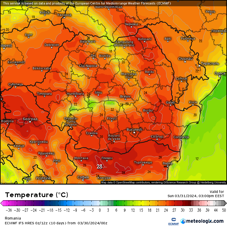 Temperaturi-maine-25 Prognoza meteo România  30 - 31 Martie 2024 #România