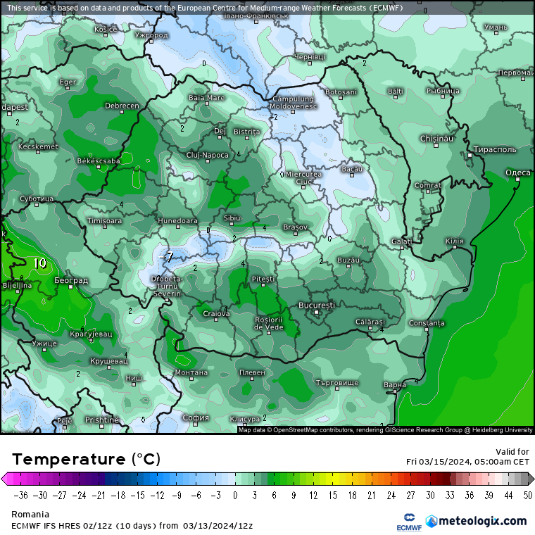 Temperaturi-maine-dimineata-11 Prognoza meteo Romania 14 Martie 2024 (Romania weather forecast)