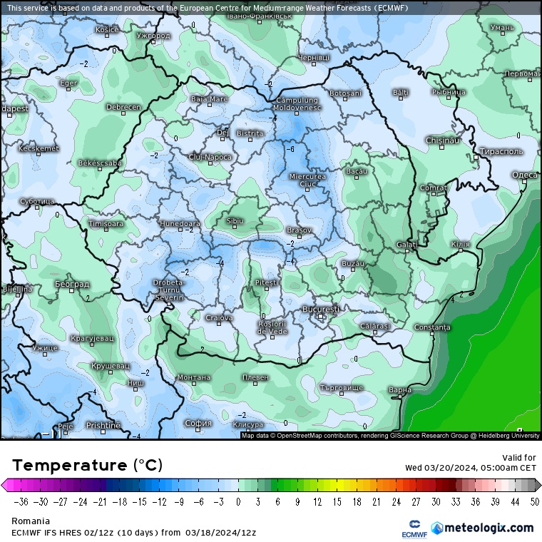 Temperaturi-maine-dimineata-15 Prognoza meteo Romania 19 Martie 2024 (Romania weather forecast)