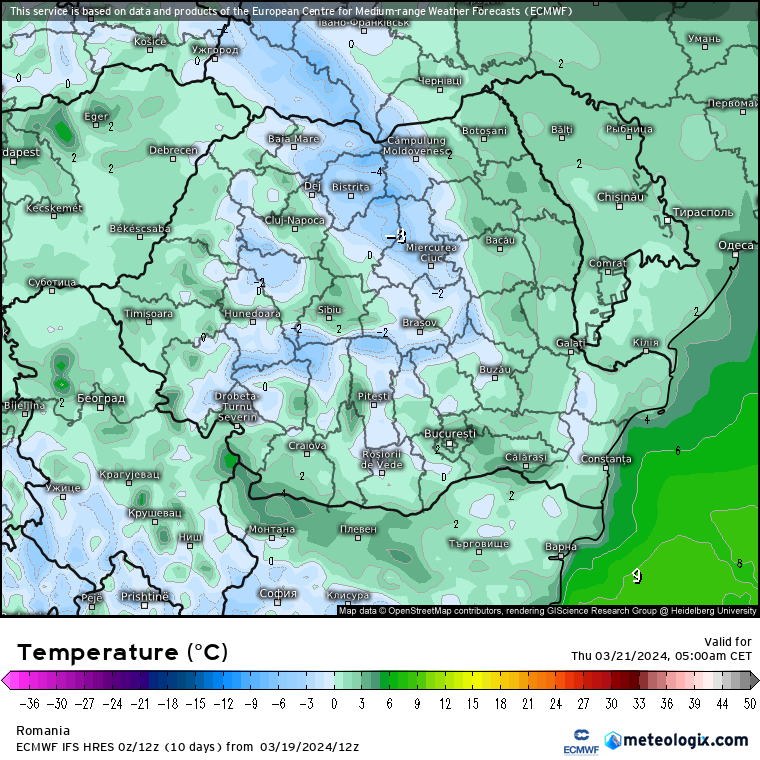 Temperaturi-maine-dimineata-16 Prognoza meteo Romania 20 Martie 2024 (Romania weather forecast)