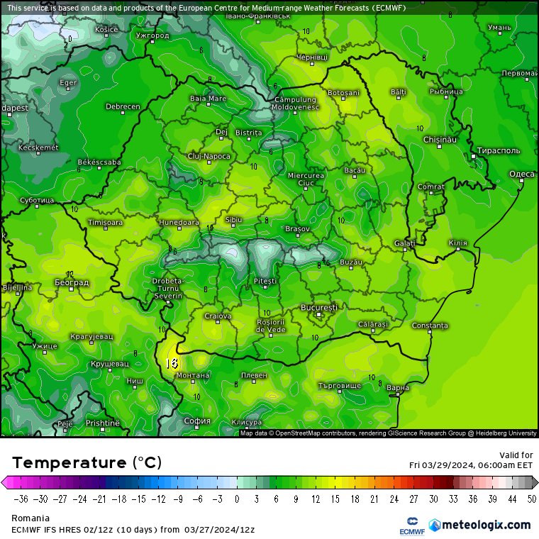 Temperaturi-maine-dimineata-23 Prognoza meteo Romania 28 Martie 2024 (Romania weather forecast)