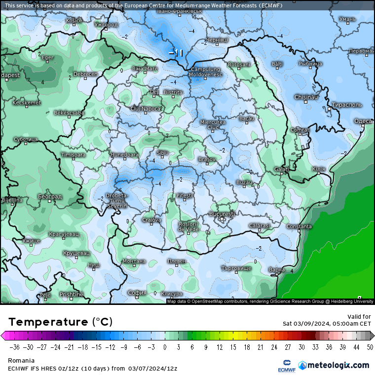 Temperaturi-maine-dimineata-6 Prognoza meteo Romania 8 Martie 2024 (Romania weather forecast)