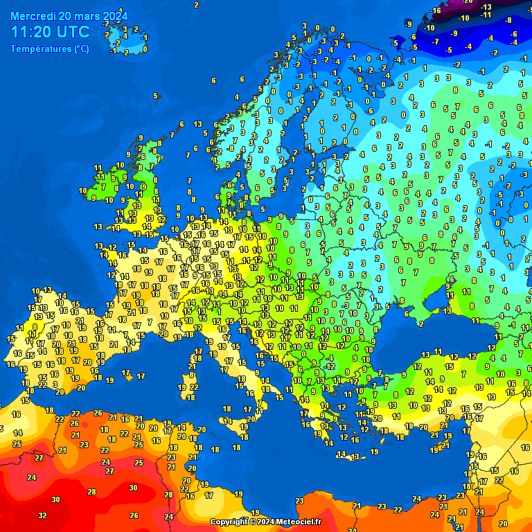 temperatures-Europe-14 Temperatures Europe at noontime (Temperaturile pranzului în Europa)