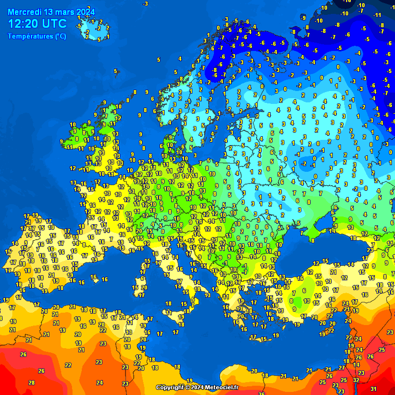 temperatures-Europe-8 Temperatures Europe at noontime (Temperaturile pranzului în Europa)