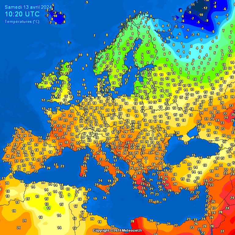 Europe-noontime-temperatures-1-2 Europe noontime temperatures - Temperaturi la prânz Europa