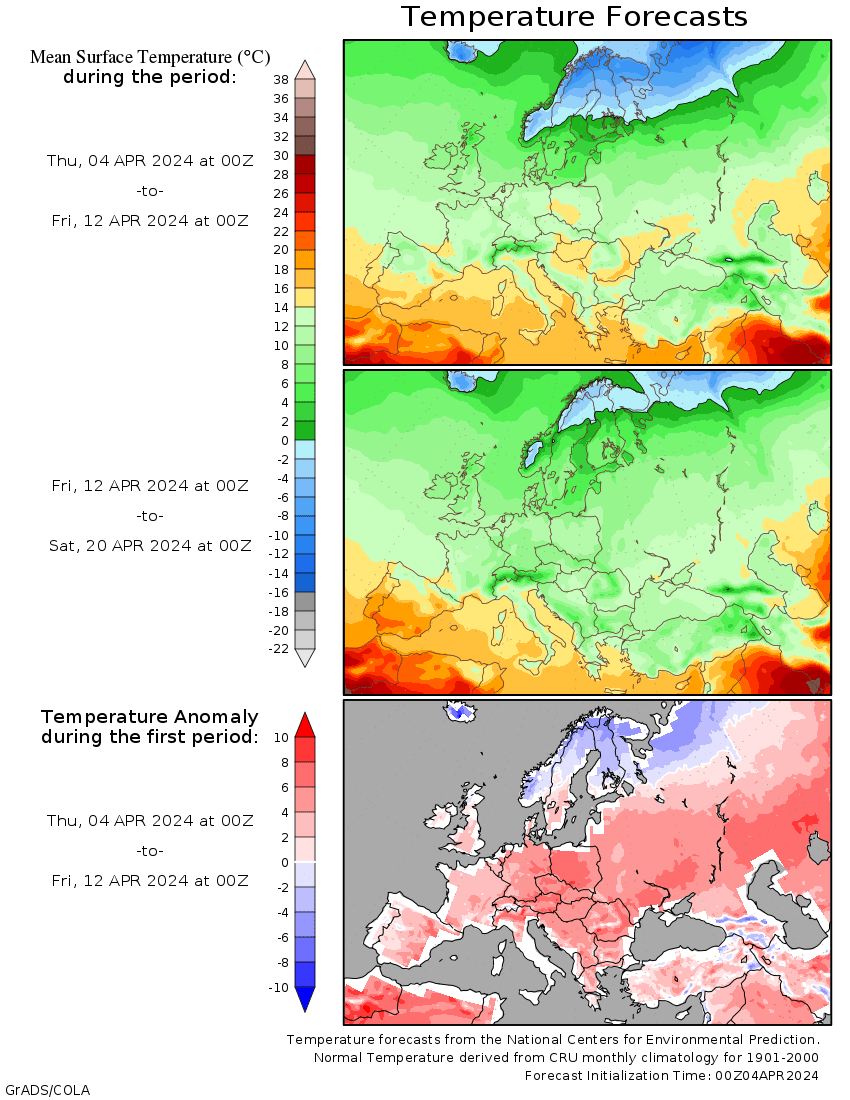 Weather forecast 2 weeks #Europe #USA (Temperaturi și precipitații ...