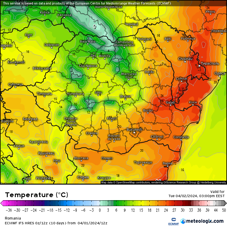 Temperaturi-astazi-1 Prognoza meteo Romania 2 Aprilie 2024 (Romania weather forecast)