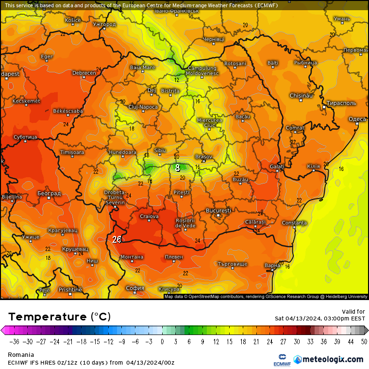 Temperaturi-astazi-11 Prognoza meteo România 13 - 14 Aprilie 2024