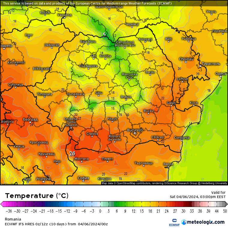 Temperaturi-astazi-5 Prognoza meteo România  6 - 7 Aprilie 2024 #România