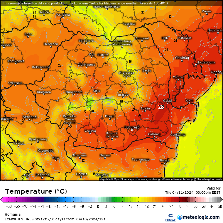 Temperaturi-astazi-9 Prognoza meteo România 11 Aprilie 2024 (Romania forecast)