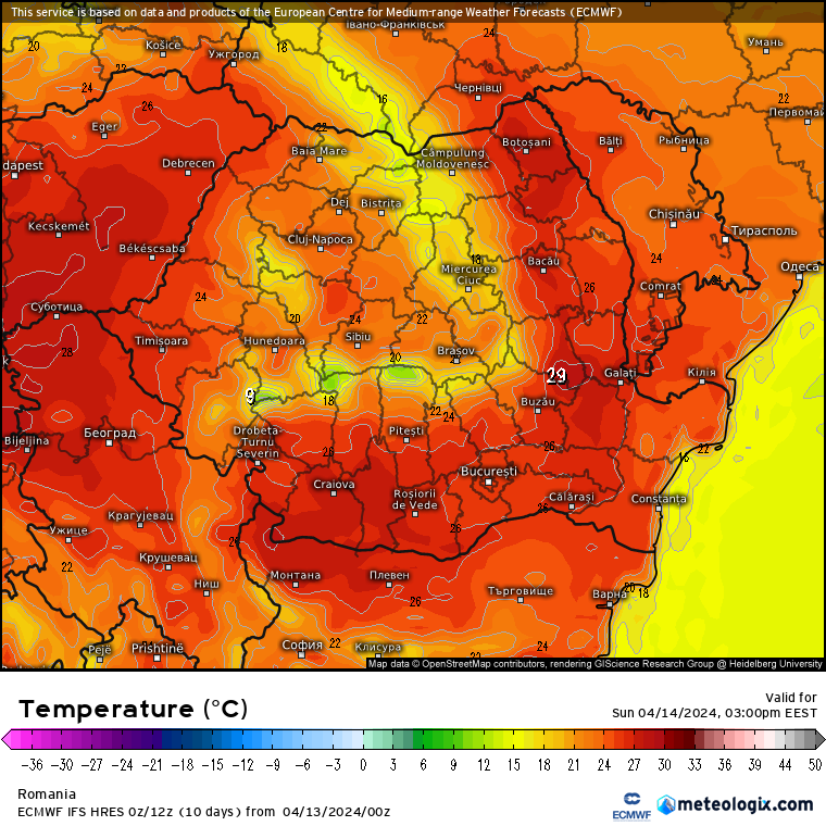 Temperaturi-maine-11 Prognoza meteo România 13 - 14 Aprilie 2024