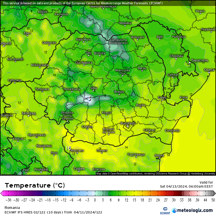 Temperaturi-maine-dimineata-10 Prognoza meteo România 12 Aprilie 2024 (Romania forecast)